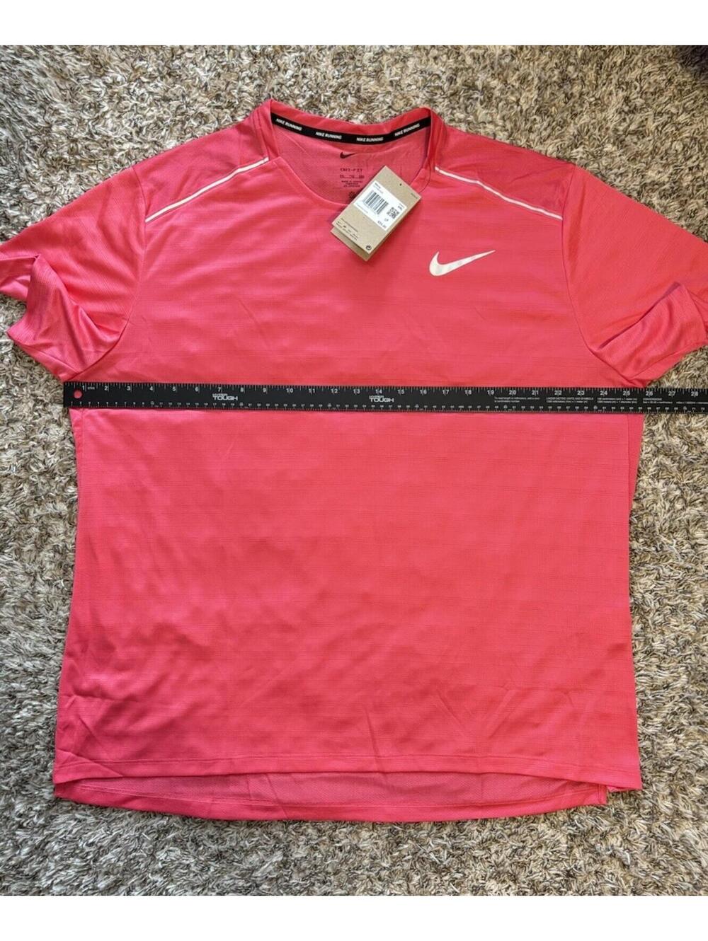 Nike Men's Dri-FIT Miler Short Sleeve Running Shirt 2XL Aster Pink AJ7565-629 - Picture 3 of 9